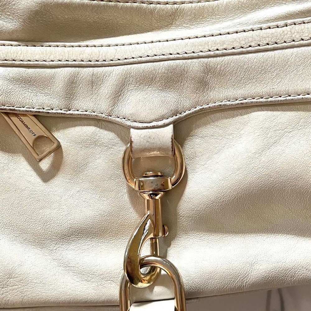 Rebecca Minkoff White & Gold MINI MAC